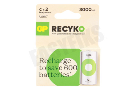 GP  LR14 ReCyko+ C 3000 - 2 oplaadbare batterijen