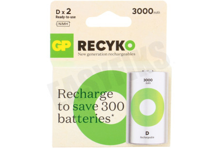 GP  LR20 ReCyko+ D  - 2 oplaadbare batterijen