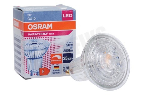 Osram  4058075608337 Parathom Reflectorlamp GU10 PAR16 4.5W Dimbaar