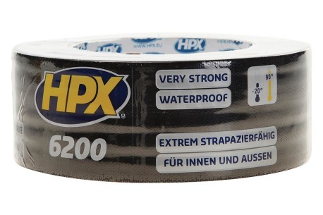 HPX  6200 Pantsertape Repair Zwart 48mm x 25m