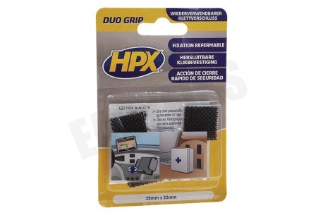 HPX  DG1000 Duo Grip Hersluitbare Klikbevestiging 25mm x 25mm