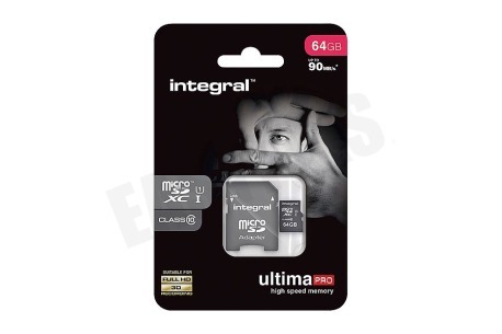 Integral  INMSDX64G10-90U1 Ultima Pro Micro SDHC Class 10 64GB 90MB/s