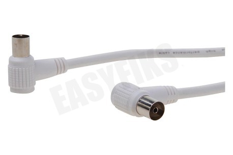 Easyfiks  Antenne Kabel Coax, Haaks, IEC Male en Female, 1.2 Meter