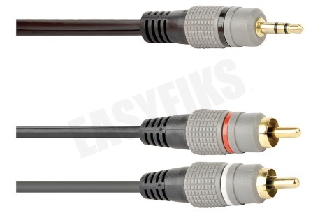 Universeel  Jack 3.5mm Stereo Male - 2x Tulp RCA Male, 1.5 Meter