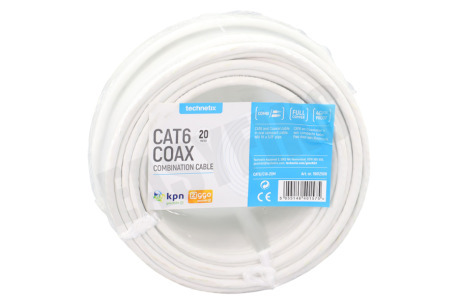 Technetix  CAT6/C18-20M Installatiekabel Cat6 + Coax 20 meter