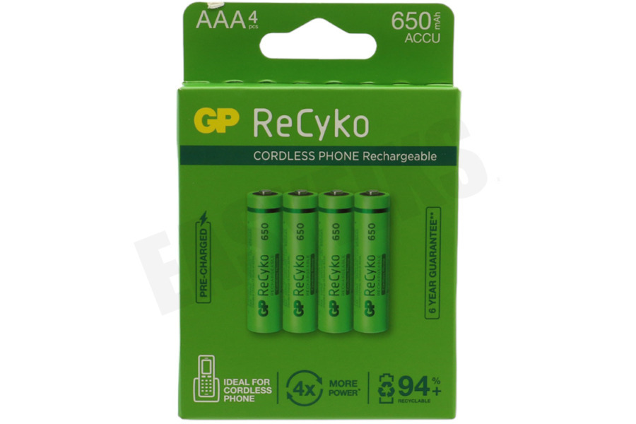experimenteel Inschrijven roman GP LR03 ReCyko+ AAA 650 - 4 oplaadbare batterijen