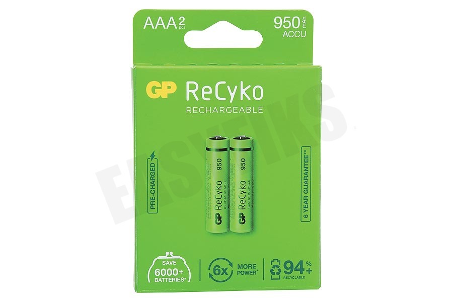 GP LR03 ReCyko+ 950 2 oplaadbare batterijen