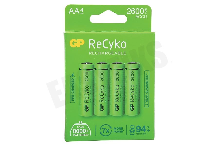 Dalset galblaas Hoes GP LR6 ReCyko+ AA 2600 - 4 oplaadbare batterijen