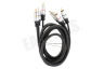 Tulp Kabel 3x RCA Male-3x RCA Male, 1.5 meter, Verguld